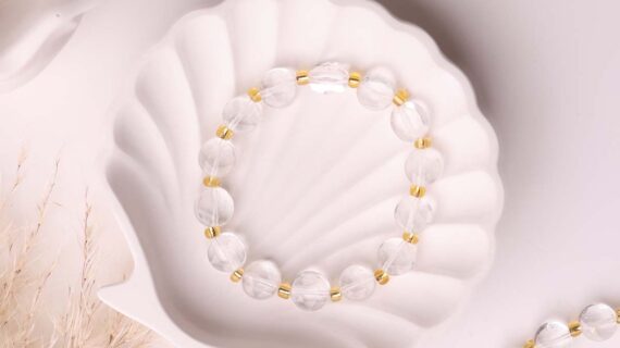 Clear Quartz Coin Faceted Bracelet