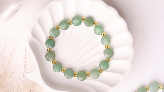 Green Aventurine Coin Faceted Bracelet