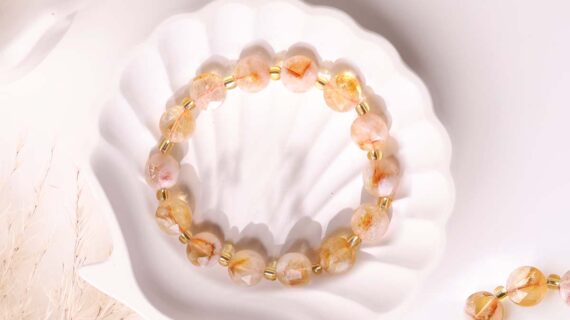 Natural Citrine Coin Faceted Bracelet