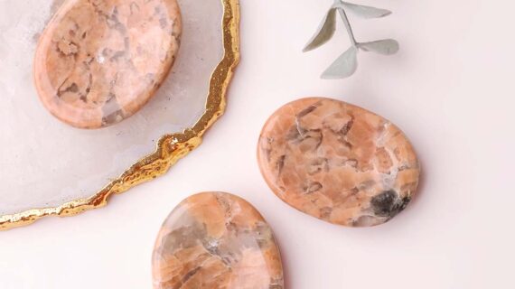 Peach Moonstone Worry Stone