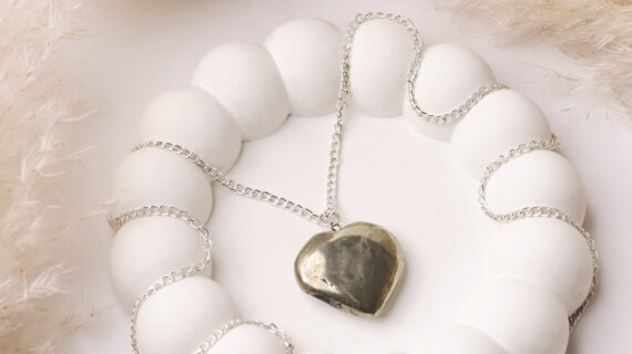Pyrite Big Heart Pendant