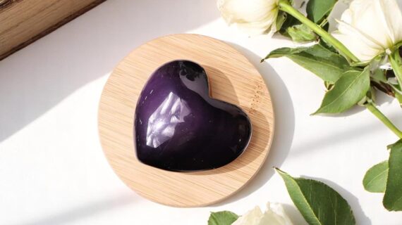 Rainbow Obsidian Heart Stone