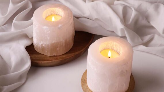 Selenite Candle Holder