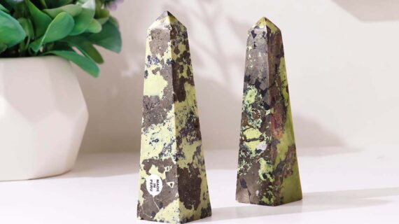 Serpentine With Pyrite Tower