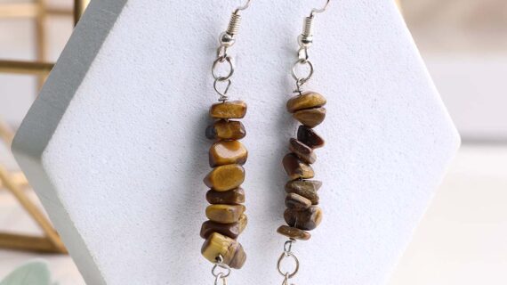 Tiger Eye Chips Hook Earring