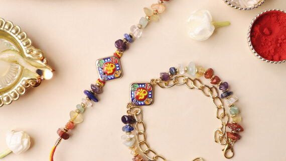 7 Chakra Square Om Chips Rakhi