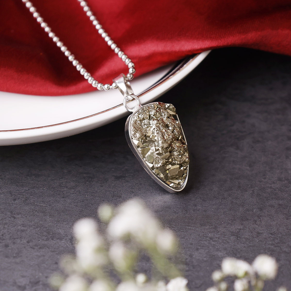 Pyrite Cluster Pendant-Shubhanjali Store (10) pyrite cluster pendant