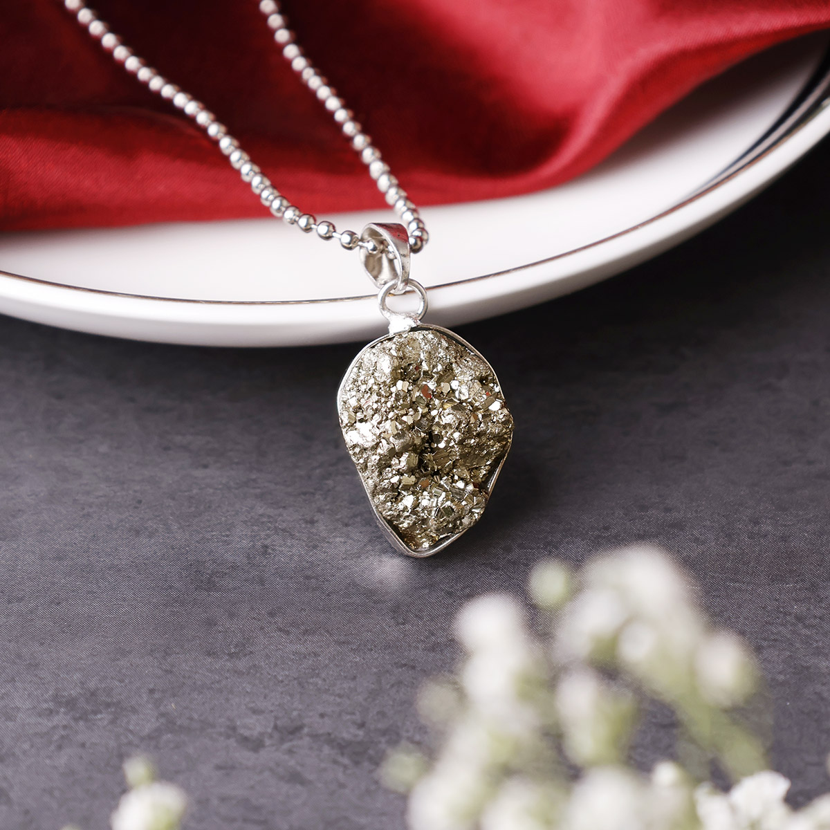 Pyrite Cluster Pendant-Shubhanjali Store (12) pyrite cluster pendant