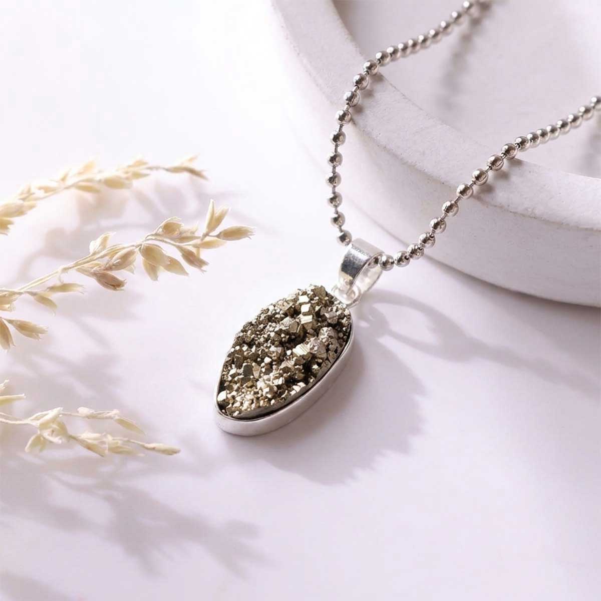 Pyrite Cluster Pendant-Shubhanjali Store (19) pyrite cluster pendant