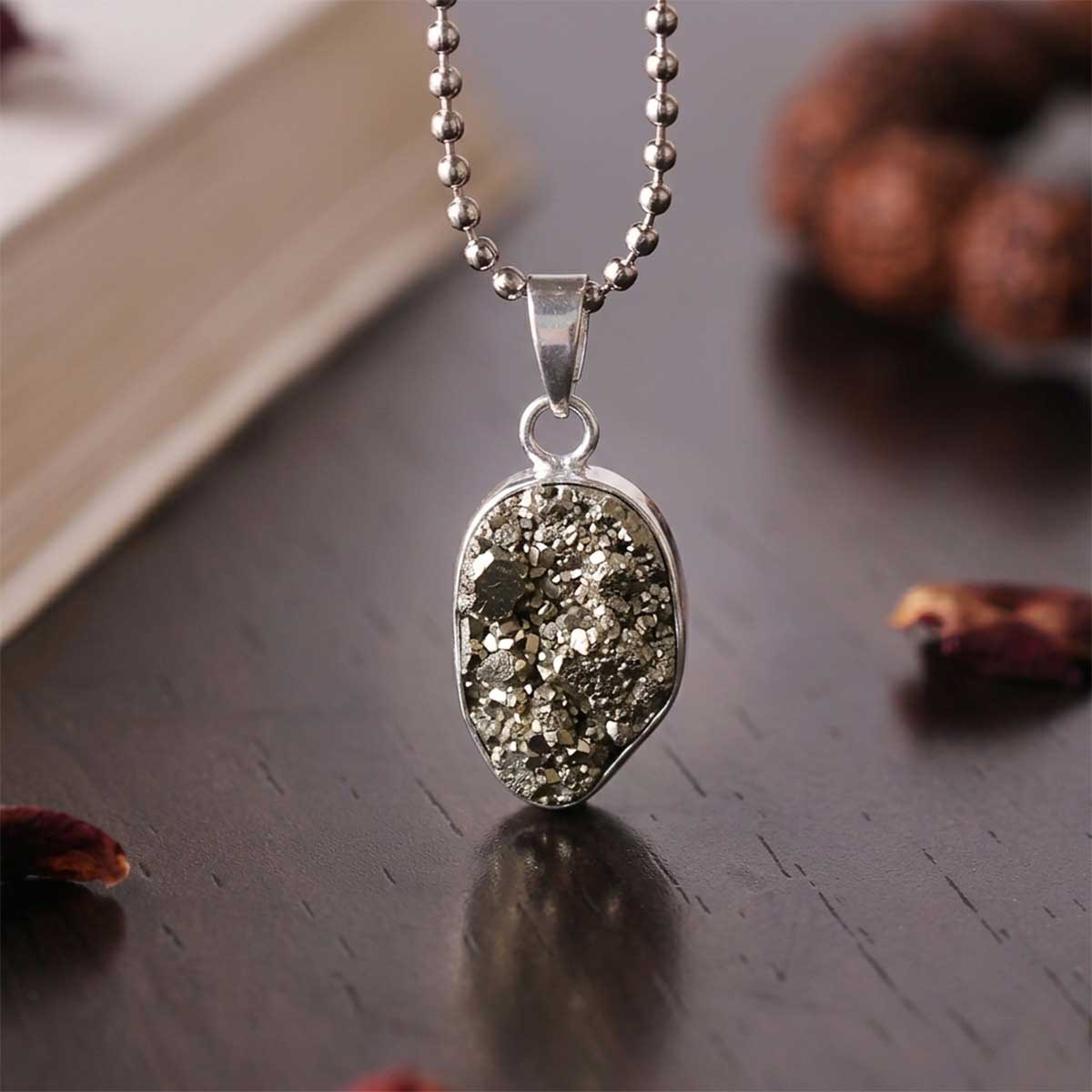 Pyrite Cluster Pendant-Shubhanjali Store (22) pyrite cluster pendant