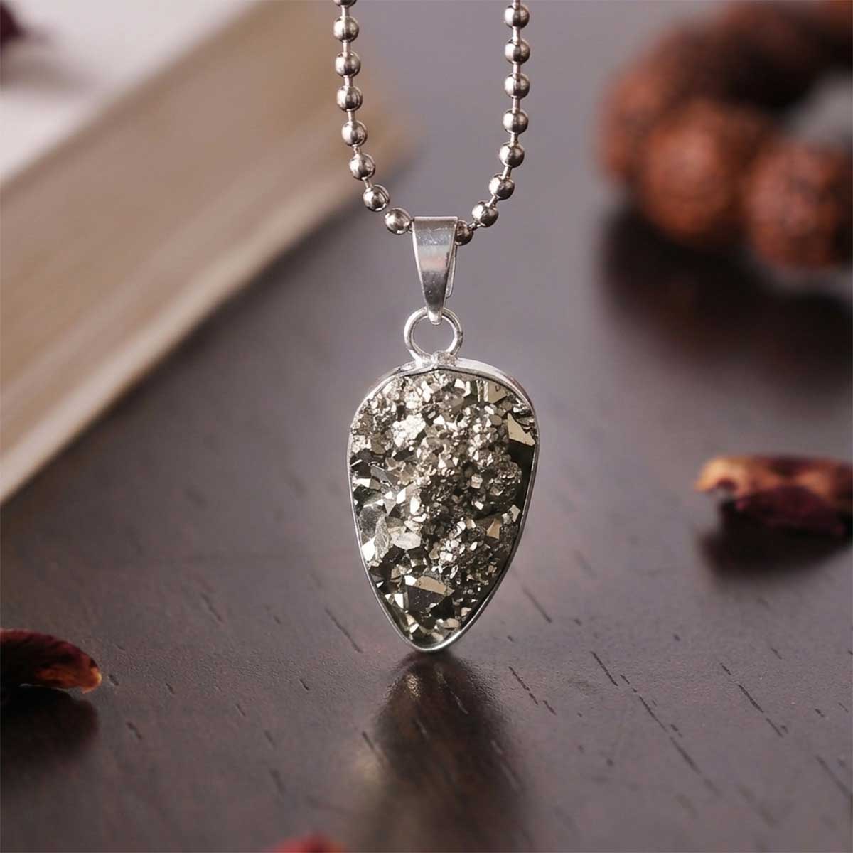 Pyrite Cluster Pendant-Shubhanjali Store (23) pyrite cluster pendant