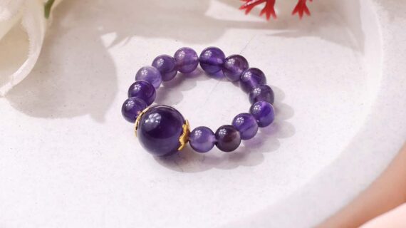 Amethyst Beads Ring