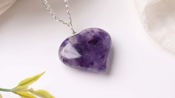 Amethyst Big Heart Pendant