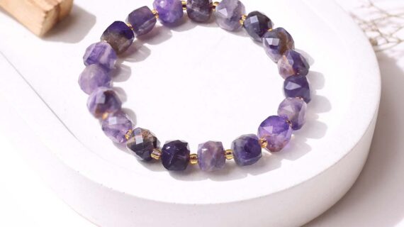 Amethyst Box Faceted Bracelet