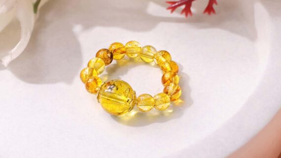 Citrine Beads Ring