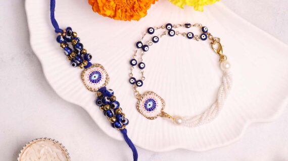 Evil Eye With Hematite Rakhi