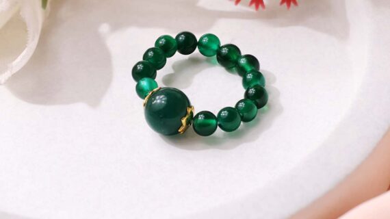 Green Jade Beads Ring
