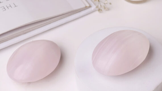 Pink Calcite Palm Stone