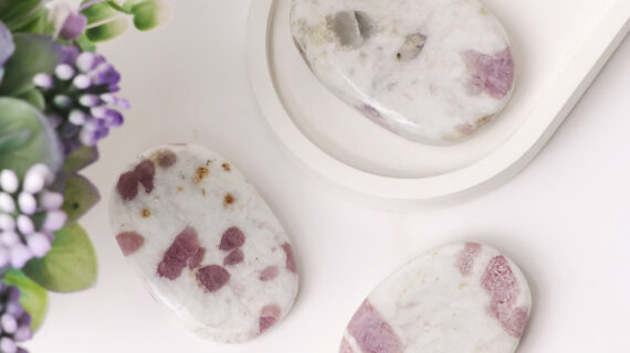 Pink Tourmaline Palm Stone