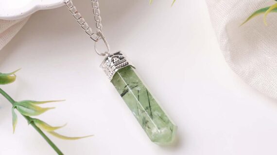Prehnite Pencil Pendant