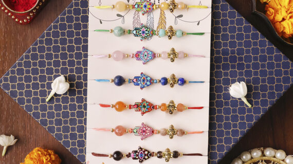 Prosperity Crystal Rakhi Set