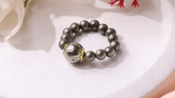 Pyrite Beads Ring