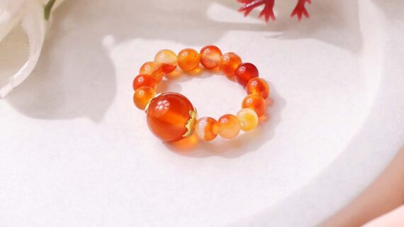 Red Carnelian Beads Ring