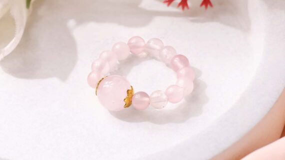 Rose Quartz Beads Ring