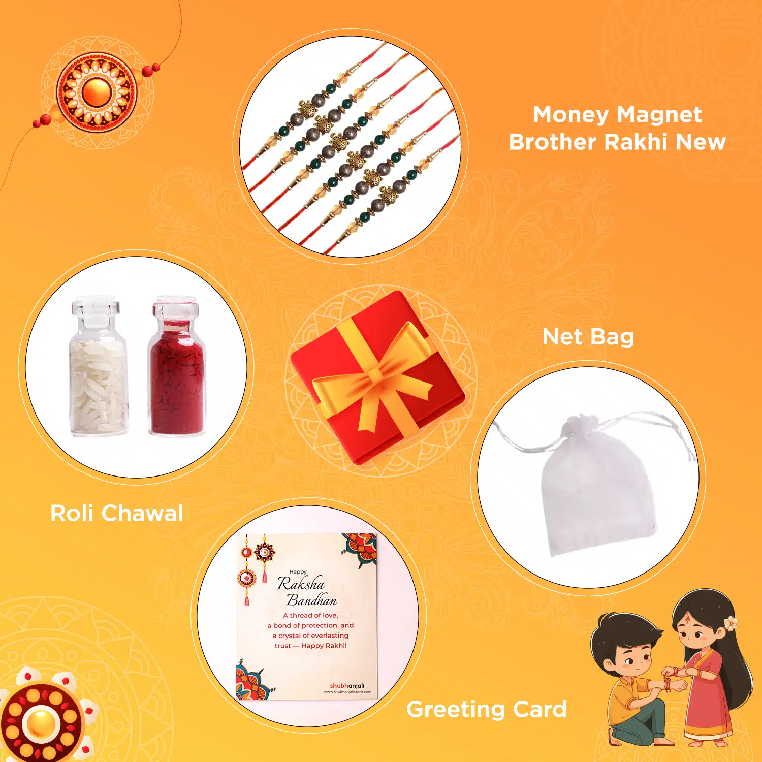 Money Magnet Brother Rakhi New Pack Of 6