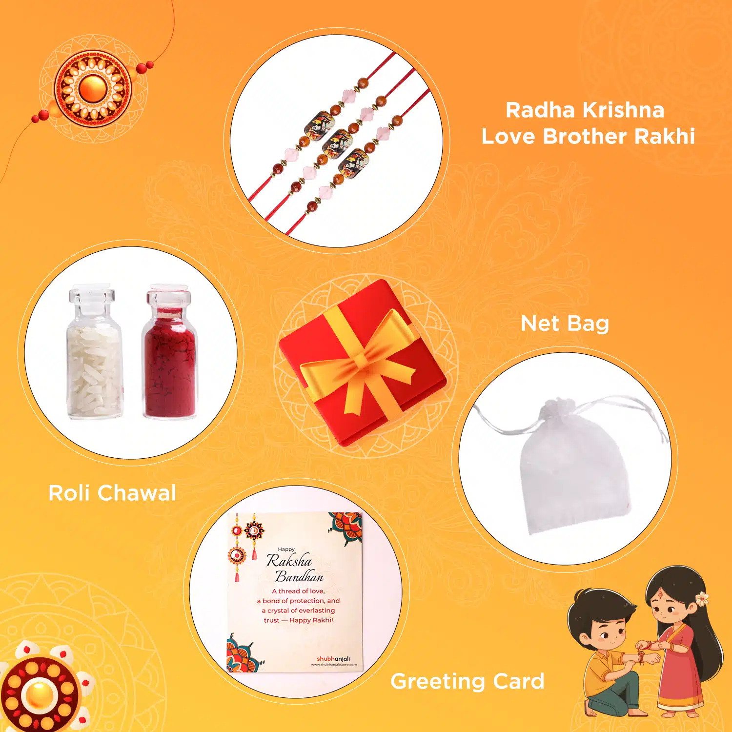 Radha Krishna Love Rakhi Brother pack of 3