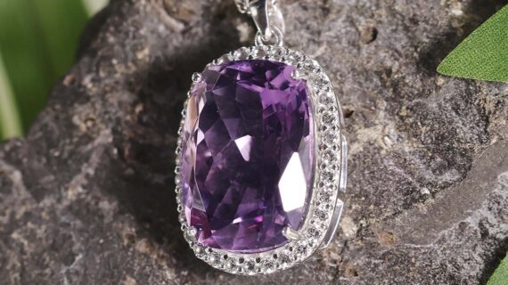 Amethyst Big Silver Pendant