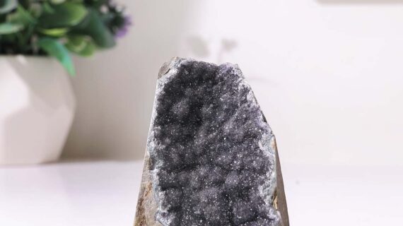 Black Amethyst Cluster Geode