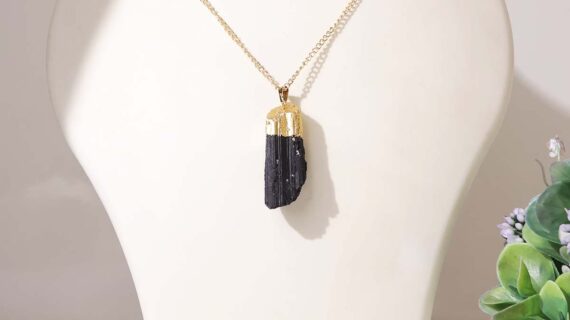 Black Tourmaline Raw Pendant