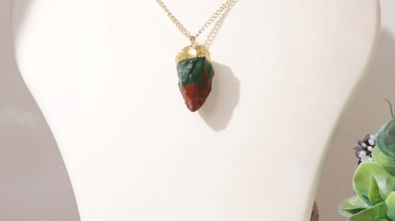 Blood Stone Raw Pendant