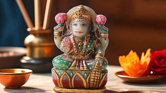 Green Aventurine Printed Laxmi Idol