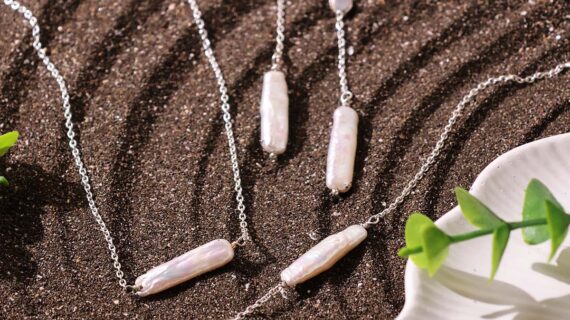 Mother Of Pearl Jewelry Set Silver