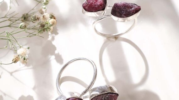 Ruby Double Stone Raw Ring