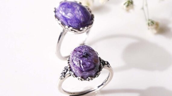 Charoite Silver Ring