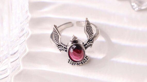Garnet Eagle Ring