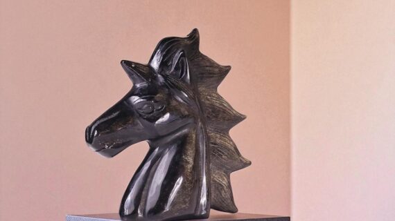 Golden Sheen Obsidian Unicorn