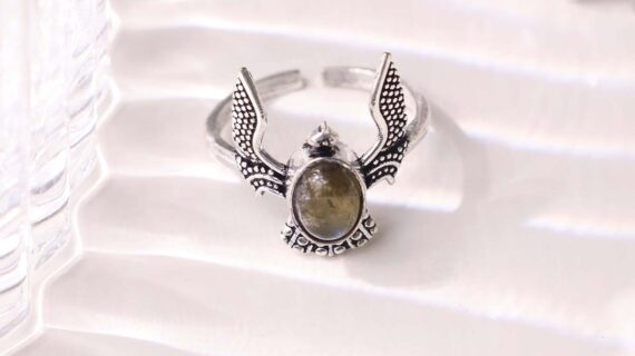 Labradorite Eagle Ring