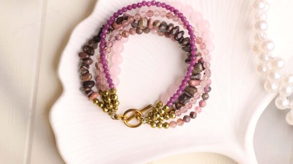 Pink Five Layered Bracelet