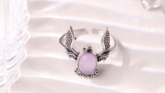 Rose Quartz Eagle Ring