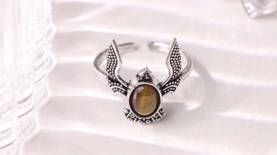 Tiger Eye Eagle Ring