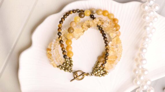 Yellow Five Layered Bracelet