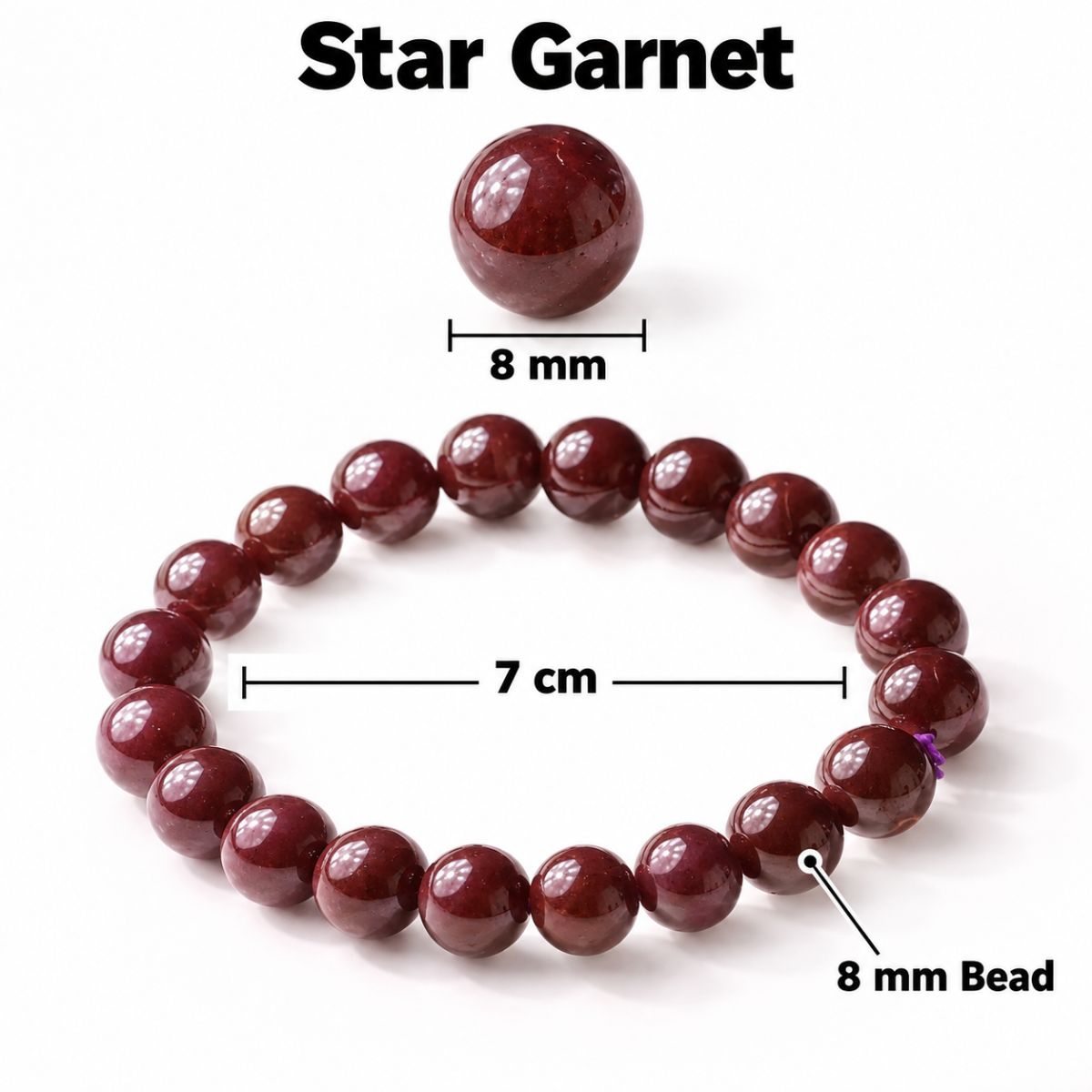 Star Garnet Round Beads Bracelet star garnet round beads bracelet