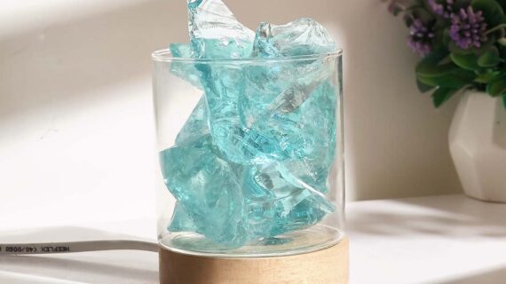 Aqua Obsidian Raw Crystal Lamp