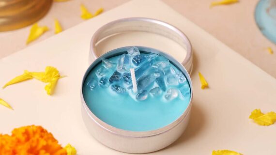 Clear Quartz Tealight Candle