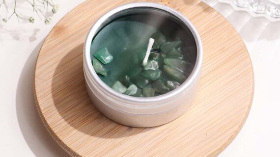 Green Aventurine Tealight Candle