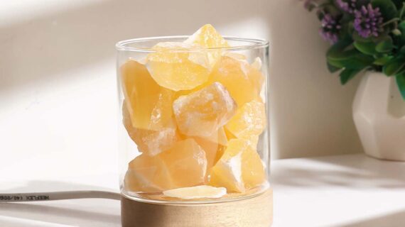 Honeycomb Calcite Raw Crystal Lamp